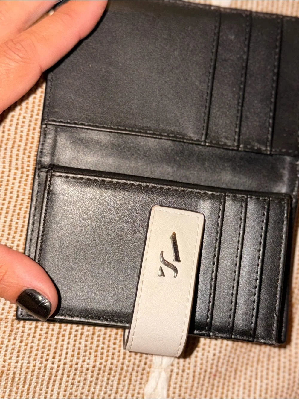 Victoria's Secret Cream Trifold Wallet with Snap Strap - Picture 3 of 4
